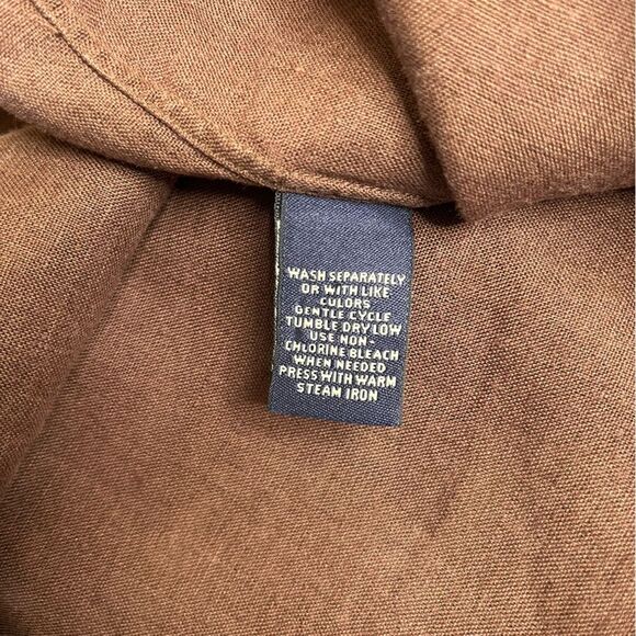 Daniel Cremieux Linen Brown Tailored Fit Button Down Short Sleeve Shirt Men 3X - Picture 8 of 12